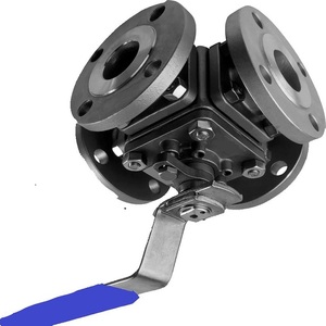 Válvula de Bola Manual de 4 Vías de Alta Calidad con Extremos Bridados, Cuerpo CS, Internos de Acero Inoxidable, Clase 200 #   Sellado de PTFE de alta resistencia al aceite - Product Image 2