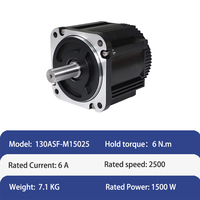 Moteur servo AC triphasé Emtech 1,5 kW 130 mm 15 N.m et système d'entraînement 220 V 60 Hz, efficacité IE3, 2500 tr/min, montage à bride, certifié CE