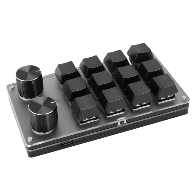 BSSY) 12 Key 2 Knob Programming Macro Custom Keyboard BT-Compatible/Wired RGB Hotswap Mechanical Gaming
