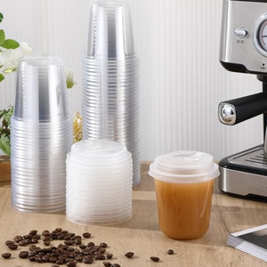 แก้วกาแฟและชานมเย็นแบบใช้แล้วทิ้ง PET ขนาด 12 ออนซ์ รูปทรงสี่เหลี่ยมผืนผ้า พร้อมฝาปิด พิมพ์โลโก้ด้วยระบบดิจิทัล บรรจุภัณฑ์พิเศษ - Product Image 3