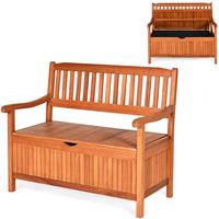 Banc de rangement Combohome pour entrée et porche, avec doublure intérieure amovible anti-poussière, banc en bois pour pelouse