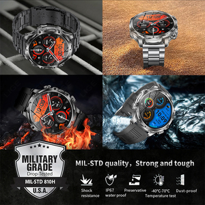 Montre connectée robuste BWAK75 (2 bracelets) de 1,9 pouce pour hommes avec lampe torche, fonction d'appel, étanche, tracker d'activité physique, compatible iOS et Android - Product Image 6