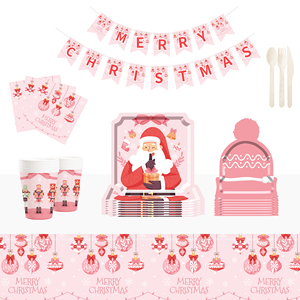 DAMAI - Nuevos Artículos para Fiestas de Navidad, Molde para Sombrero de Papá Noel, Platos de Papel para Postres, Vasos y Servilletas para Fiestas de Navidad - Product Image 1