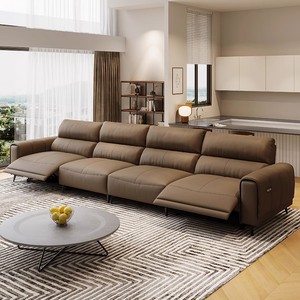 أريكة عصرية على شكل حرف l لغرفة المعيشة من الجلد قابلة للطي 3 مقاعد - Product Image 2