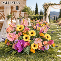 Dallisten Fleurs de mariage au toucher réel, arrangement floral au sol pour la cérémonie, l'allée, la décoration d'événements et de lieux, vente en gros
