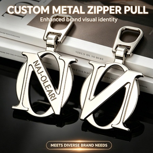 Tirador de cremallera personalizado con inicial del alfabeto, deslizador de metal con monograma, dije de cremallera de aleación de zinc para identidad de marca, accesorio para prendas de vestir - Product Image 1