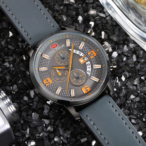 MINI FOCUS MF0025G Beliebte lässige Quarzuhr Herren Chrono 3 Zifferblatt 6 Zeiger Leder armband Wasserdichte Multifunktion uhren für Jungen - Product Image 2