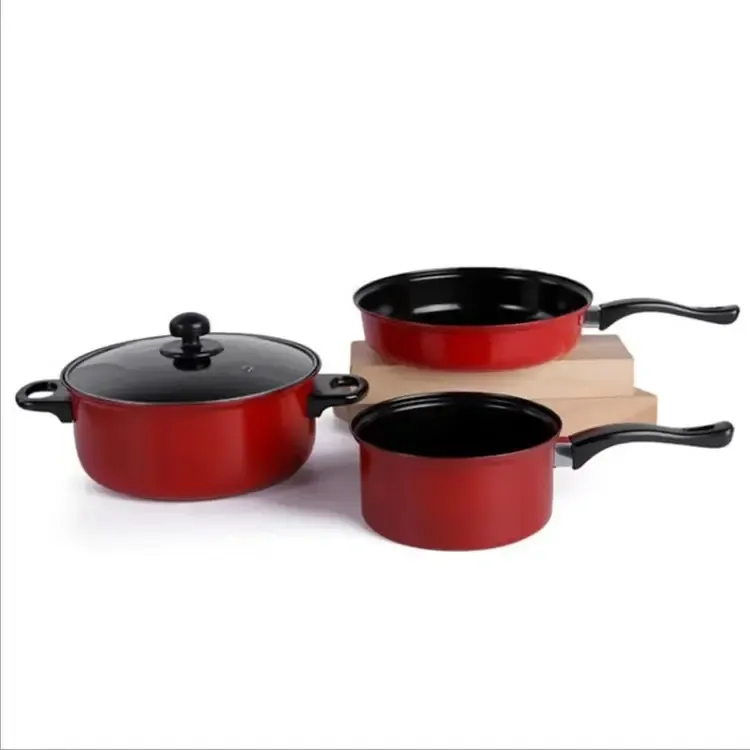 Best seller Non-stick Cookware, set induction bottom red color