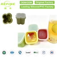 Moule à glaçons en silicone souple, réutilisable, écologique, de qualité supérieure, en forme de fleur, à cavité unique, compatible lave-vaisselle, de la marque Refine Factory