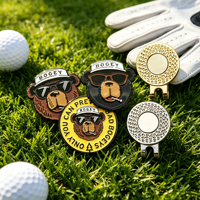 Pelota de golf personalizada OEM de cobre, superventas, con diseño de fútbol, en blanco, para artesanía, marcador de pelota, herramienta para divot de golf, barra, ficha de póker, collar