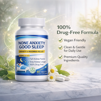 Comprimés de soutien au sommeil à marque privée OEM 650mg 60 unités Végétaliens pour la tranquillité et la relaxation des adultes