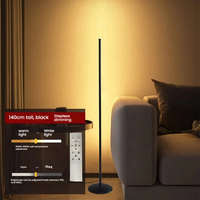 Lampe de sol LED contemporaine en aluminium pour salon, chambre, jardin – Éclairage d'ambiance vertical, étanche et à intensité variable pour chevet