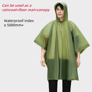 Poncho Impermeable Azul Unisex de PE para Lluvia, para Senderismo, Viajes, Uso Casual, para Adultos, Individual, para Pesca y Camping - Product Image 2