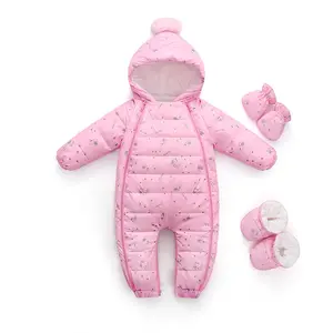 Hongbo bebek kış Snowsuit kapüşonlu tulum kirpi ceket ceket fermuar dolgu tek parça pijama 0-24M