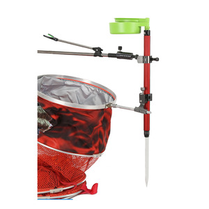Soporte de caña de pescar de aluminio ligero portátil, soporte multifuncional para clavos de tierra, soporte de cesta para pesca de carpa en Lago - Product Image 1