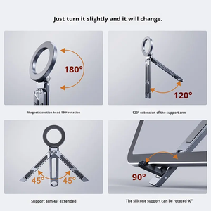 Soporte Magnético Plegable para Teléfono, Trípode de Aluminio Ajustable en Múltiples Ángulos para Smartphone y Tablet - Product Image 3
