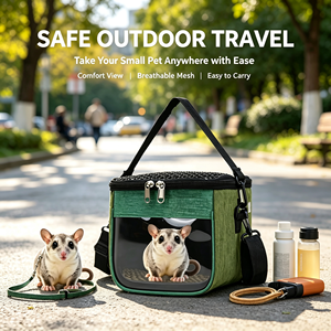 Sac de transport portable et respirant pour animaux de compagnie avec fenêtre transparente, idéal pour les sugar gliders, hamsters, écureuils, hérissons, cochons <span class=keywords><strong>d</strong></span>'<span class=keywords><strong>Inde</strong></span> - Product Image 1