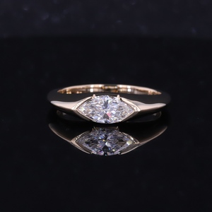 แหวนเพชรพลอยสีชมพู Starsgem ทองคำแท้ 14K เพชรทรงมาร์คีส์ 1 กะรัต เพชรเลี้ยงในห้องปฏิบัติการ แหวนตราประทับ ของขวัญเครื่องประดับ - Product Image 2