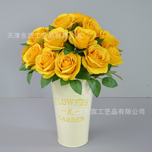 Ramo de Rosas de Seda Dongchen Crafts, 10 Cabezas, 10 cm de Diámetro, Decoración para Bodas, Accesorios de Fotografía, Decoración del Hogar - Product Image 3