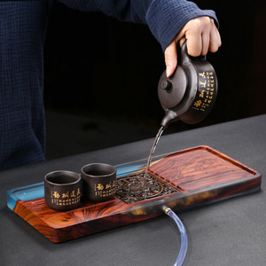 Nhựa Epoxy Phục Vụ Khay Gỗ Óc Chó Bằng Gỗ Vuông Bánh Mì Tấm Cho Trái Cây Salad Platter Rau Thực Phẩm Món Ăn - Product Image 4