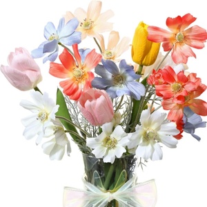 Tulipes <span class=keywords><strong>artificielles</strong></span> Cosmos en soie, 8 pièces, <span class=keywords><strong>fleurs</strong></span> sauvages, longue tige, <span class=keywords><strong>bouquet</strong></span> de printemps coloré pour la décoration de table de jardin de mariage floral - Product Image 1