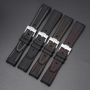 Bracelet de montre en caoutchouc de silicone à extrémité incurvée personnalisée de 20mm de qualité supérieure pour Omege X Swath Moonswatch - Product Image 1