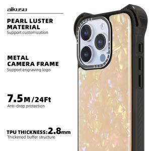 Étui de téléphone de luxe en acétate Aikusu, étui de téléphone portable en TPU pour iPhone 16 15 14 13 Pro Max - Product Image 2
