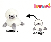 Jouets en peluche personnalisés, phoque blanc doux avec ailerons gris pour les cadeaux d'enfants, promotions de vacances, jouets en peluche personnalisés