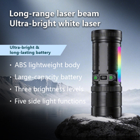 Lampe torche LED extérieure haute luminosité avec zoom, mise au point réglable, étanche IP44, portée du faisceau 500-600M, rechargeable USB-C pour
