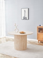 Luxuriöses Steinplatten-MDF-Esstisch- und Stuhl-Set Modernes Einfaches Esszimmer-Set für Kleine Wohnungen Runder Tisch