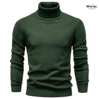 Pull en tricot personnalisé WINDAY pour homme – Col roulé de haute qualité pour l'hiver
