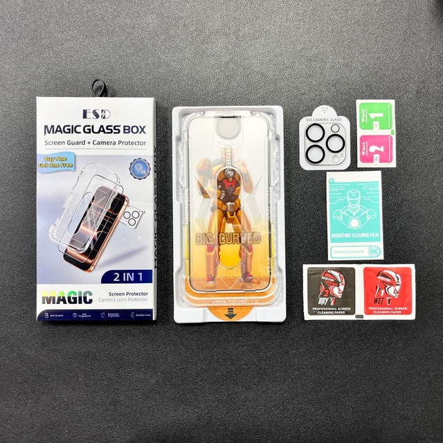 2 in 1 High Clear Magic Glass Screen Protector with Camera Glass Protector for Samsung S26 Plus Tempered Glass Film