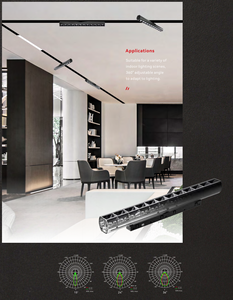 Đường ray 11mm hiện đại tối giản 360 °   Đèn LED xoay được, ray từ tính tuyến tính với chip COB, thân đèn bằng nhôm, dùng trong nhà - Product Image 2