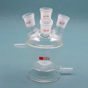 Hoge Kwaliteit Chemische Laboratorium Glas Apparatuur Drie-Poort Clip Set Reactie Fles Double-Layer Siamese Reactor