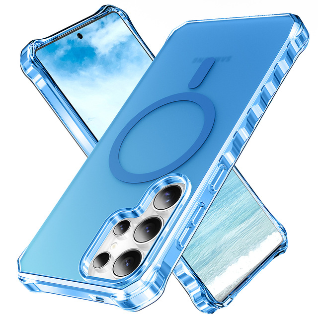 Anti Shock Magnetic Phone Cover for Samsung S26 Ultra for Iphone 18 Pro Max Matte Clear Full Protect