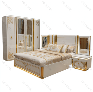 2025 New Design Modern Luxury Complete Bedroom Furniture <b>Set</b> King Size Double <b>Bed</b> Upholstered Headboard <b>Full</b> Home Furniture - Product Image 4