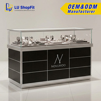 Présentoir portable noir en aluminium et acrylique pour table, idéal pour cartes à collectionner/bijoux, avec support OEM/ODM