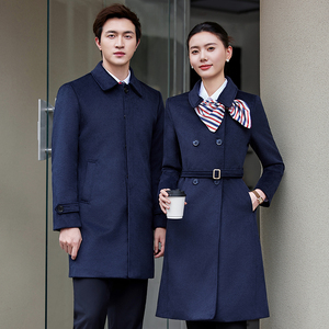 Cappotto Professionale in Lana, Abbigliamento da Lavoro Invernale Imbottito per Uomo e <span class=keywords><strong>Donna</strong></span>, Uniforme Bancaria - Product Image 1