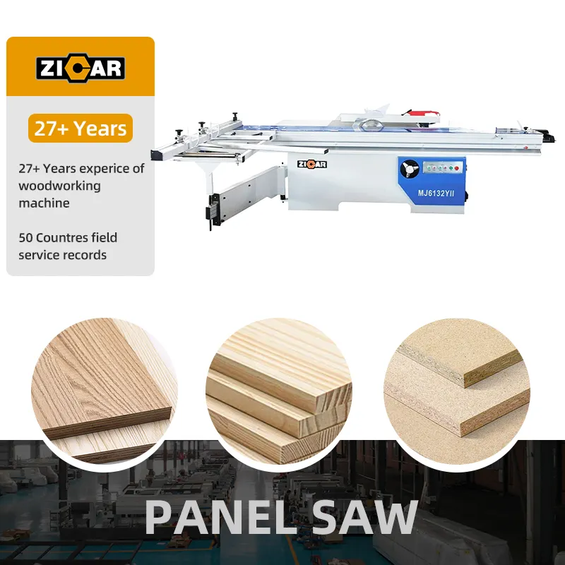 ZICAR MJ6132YII स्वचालित woodworking फिसलने तालिका देखा मशीन woodworking प्लाईवुड काटने की मशीन फिसलने तालिका पैनल देखा