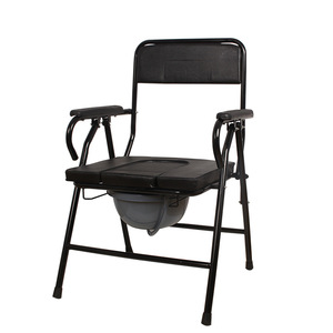 Foldable Commode <b>Chair</b> With Backrest And <b>Padded</b> Seat For Elderly And Adults Hospital Use - Product Image 4