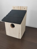 Nichoir pour oiseaux en bois de pin fait main, moderne et simple, prêt à l'emploi, pour jardin et extérieur