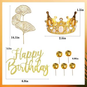 Set <span class=keywords><strong>de</strong></span> <span class=keywords><strong>Decoración</strong></span> <span class=keywords><strong>para</strong></span> Pastel <span class=keywords><strong>de</strong></span> 24 Piezas con Corona Dorada, Abanico <span class=keywords><strong>de</strong></span> Mariposas Doradas y Adornos <span class=keywords><strong>de</strong></span> Feliz <span class=keywords><strong>Cumpleaños</strong></span>, Kit <span class=keywords><strong>de</strong></span> Lujo <span class=keywords><strong>para</strong></span> <span class=keywords><strong>Cumpleaños</strong></span> <span class=keywords><strong>de</strong></span> Mujeres y Bodas - Product Image 2
