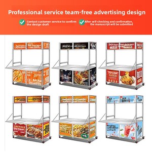 Carrello Alimentare Commerciale per Mercato Notturno con Telaio in Acciaio Inossidabile, Design Pieghevole e Multifunzionale per Cibi Cotti e Bevande Fredde - Product Image 5