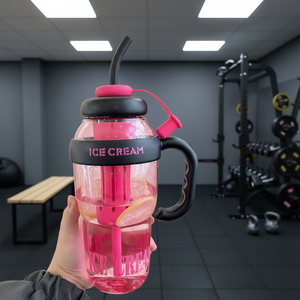 Vaso de Plástico de Gran Capacidad con Tapa, Asa, Popote e Infusor de Té - Para Estudiantes, Bebida Directa, Ecológico y Apto para Agua Hirviendo - Product Image 3