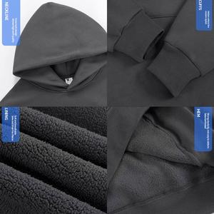 Sweats à capuche unis pour hommes broderie personnalisée logo sweat à capuche lourd polaire épais sweat à capuche pour hommes vêtements d'hiver - Product Image 3