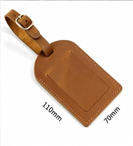 Etiqueta de Equipaje de Cuero Genuino, Etiquetas de Identificación de Equipaje de Viaje Vintage, Etiquetas de Nombre para Maletas de Cuero Vacuno con Logotipo <span class=keywords><strong>Personalizado</strong></span> para Viajes - Product Image 4