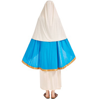 Costume de la Vierge Marie pour femme adulte, déguisement d'Halloween, robe israélienne avec cape bleue et foulard