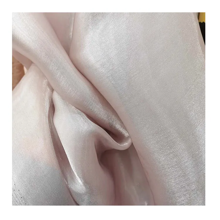 Directo de fábrica salesGood forma brillo PolyesterTulle tela de Organza para blusas