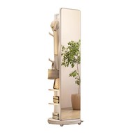 Porte-manteau sur pied intégral pivotant et mobile pour usage domestique, en bois massif, style ancien, vente en gros