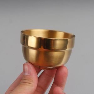 304 Stainless Steel Small Wine Glass Mini <b>Tea</b> Coffee Cups Double Wall Anti-scalding <b>Mugs</b> - Product Image 3